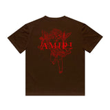 Amiri T Shirt Printed Casual Hip Hop round Neck Short Sleeve T-shirt