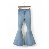 Women Jeans Bell-Bottom Pants Retro Stretch