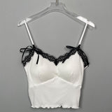 Women Vest Suspenders Lace Sexy Tight Bow
