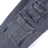 Men Jeans Multi-Pocket Workwear Loose