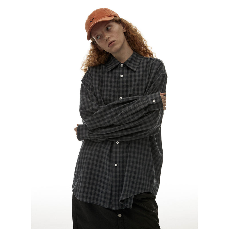 Unisex Shirt Cityboy Plaid Shirt Loose Casual