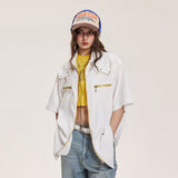 Unisex Shirt Idle Style Loose Zip