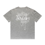 Amiri T Shirt Printed Casual Hip Hop round Neck Short Sleeve T-shirt
