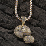 Jewelry Personality Wine Glass Smiley Face Pendant Copper Inlaid Zircon Royalty Spectrum