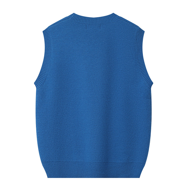 Men Sweater Sleeveless Wool Slim Casual round Neck