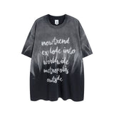 Men T-Shirt Graffiti Tie-Dye Gradient Color Loose Casual