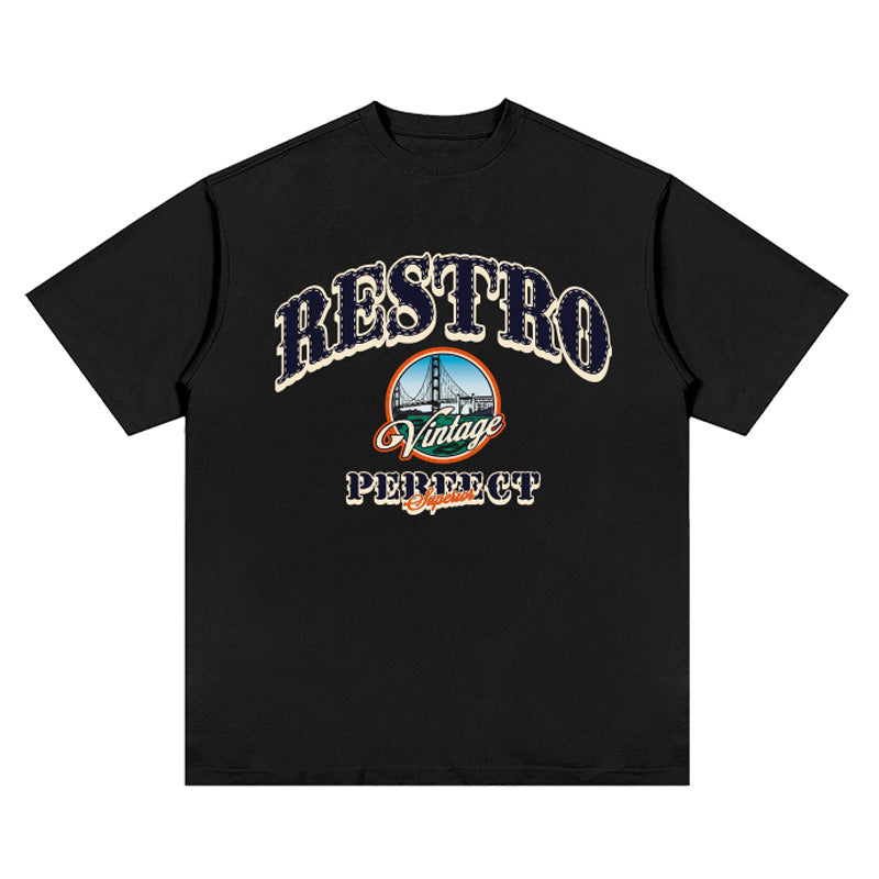 Unisex T Shirt Simple Loose Shoulder Short Sleeve