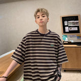 Men T Shirt Loose Summer Stripes
