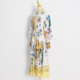 Bohemian Dress Fashion Lantern Sleeve Lace-up Dress