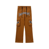 Cargo Pants Large Pocket Overalls Fleece Lined