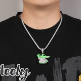 Jewelry Cartoon Pendant Necklace Dripping Oil Luminous Alien Night light