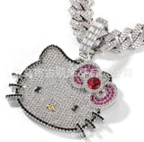 Jewelry ins Wind Cat Necklaces Copper Zircon Gold Sweet Pendant Twist Chain Necklaces Hello Katie St. Valentine's