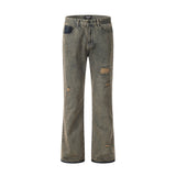 Men Jeans Ripped Leisure Raw Edges