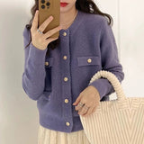 Women Knitted Cardigan Soft College Style Sweater