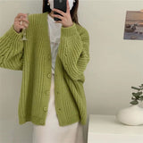 Women Knitted Cardigan Loose Thick Slimming Knitted Sweater