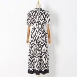 Bohemian Dress British Style Leopard Print Dress