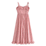 Women Dresses Summer French Floral Strap Dress