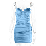 Valentine's Day Dress Women's Spring and Summer Sexy Sling Pleated Sheath Dress