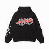 HS Hoodie retro flame graffiti print