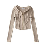 Women Hoodie Hot Girl Elastic Slim Thickened