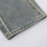 Men Jeans Stitching Edging Loose All-Match