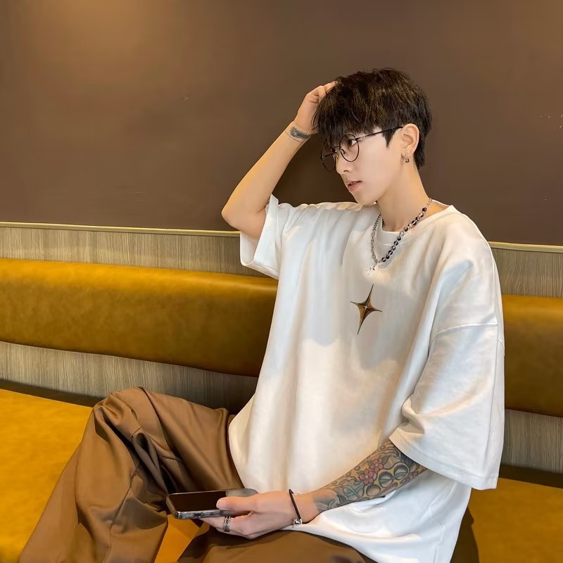 Men T Shirt Loose Casual Cotton