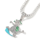 Jewelry Running Money Bag Pendant Copper Set Zircon Necklace Spectrum