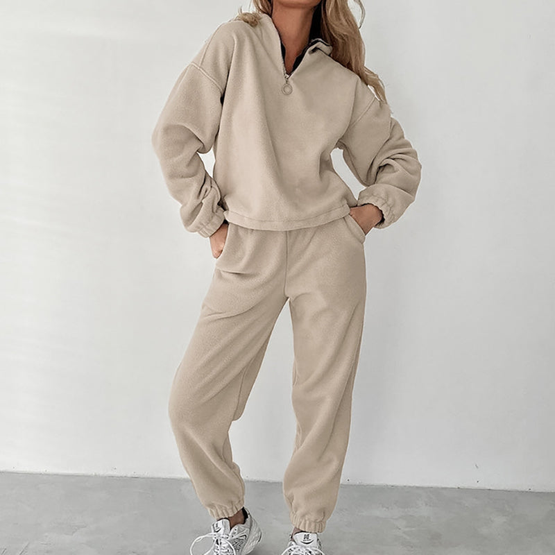 Women Co-Ords Polar Fleece Casual Loose Sweatshirt Sports