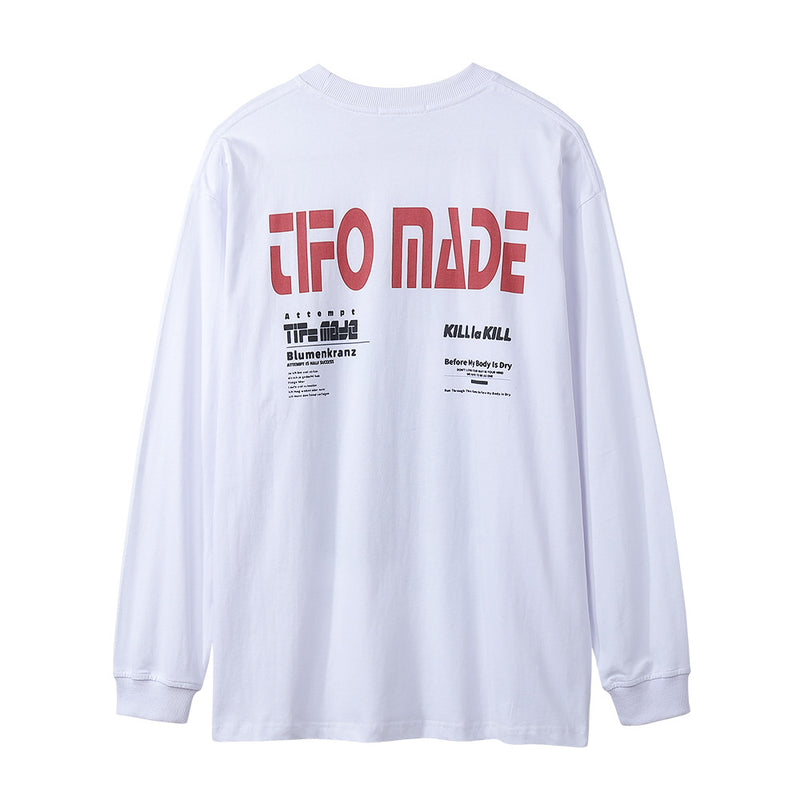 Men Long Sleeve T-shirt Two-Dimensional Animation Printed Loose round Neck