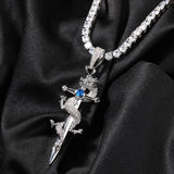 Jewelry Hip Hop Chinese Dragon Cross Miniature Zircon Pendant Royalty Crosses Jesus Pieces