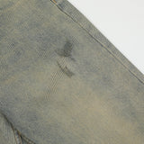 Men Jeans Bell-Bottom Pants Loose Hole