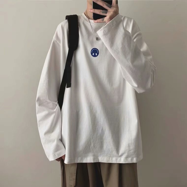 Men T Shirt Loose Bottoming Shirt Cartoon Print