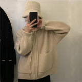 Women Knitted Cardigan Thickened Loose Knitted Cardigan