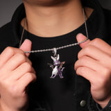 Jewelry Copper Zircon Two Tone Pendant HIPHOP Animal Royalty Far East