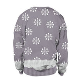 Ugly Christmas Sweater Cartoon Digital Printing Pattern Pullover round Neck Couples Sweater