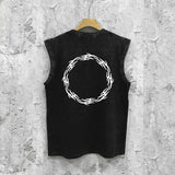 Purple Brand Distressed Tank T Shirts Distressed Sleeveless T-shirt Vest
