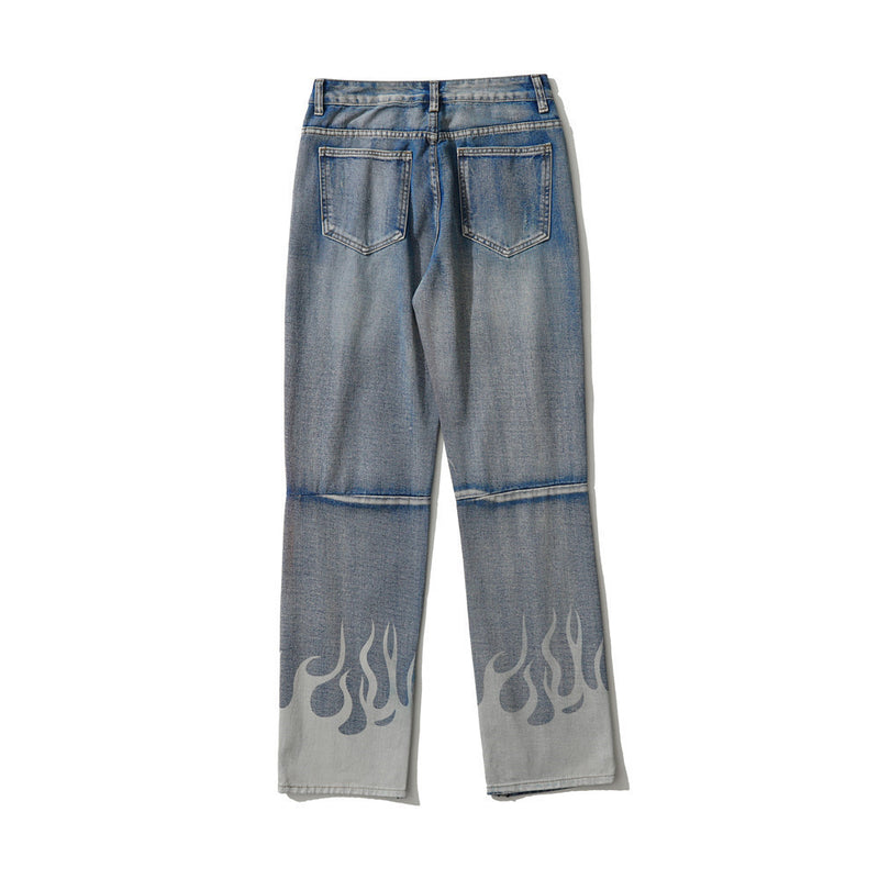 Men Jeans Spray Paint Ripped Trendy Hip Hop Popular