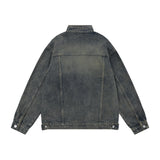 Men Fleece Lined Hoodie Spring and Autumn Denim Jacket Men Vibe Washed and Worn Denim Jacket