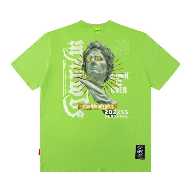 Men T-Shirt Printed round Neck Short Sleeve Summer