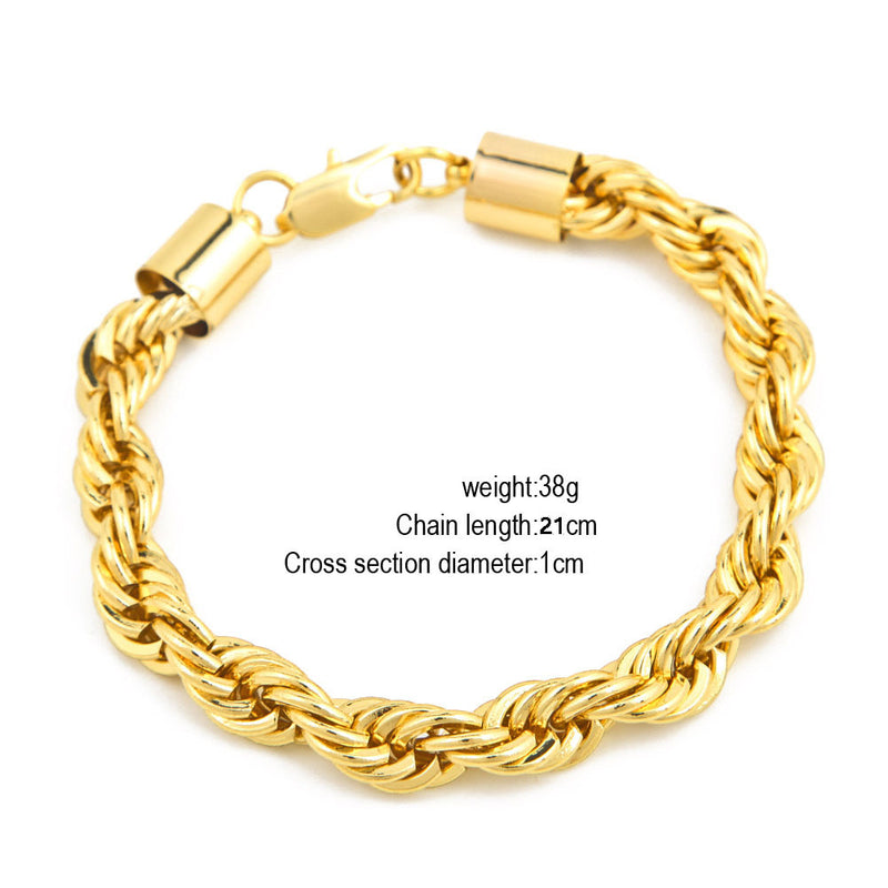 Bracelet Twist Chain Gold Plated Twist Bracelet Royalty