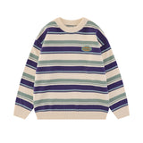 Women Sweater Striped Sweater Loose Couple