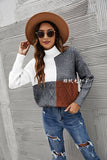 Women Pullover Sweater Turtleneck Sweater Loose and Simple Knitwear