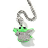 Jewelry Cartoon Pendant Necklace Dripping Oil Luminous Alien Night light