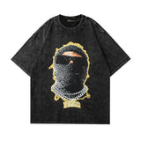 Men T-Shirt Retro Portrait Printing Distressed