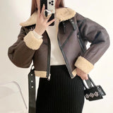 Women Cotton Coat Faux Lamb Fur Coat