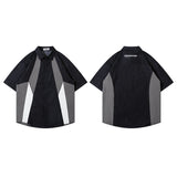 Short Sleeve Shirt Color Matching Casual College Style