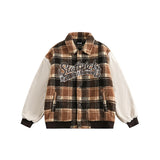 Unisex Coat University Style Vintage Plaid Warm Coat