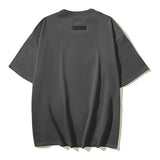 Fog Essentials T Shirts Spring Summer FOG Three-dimensional Silicone Leather Label Crew Neck Short Sleeves