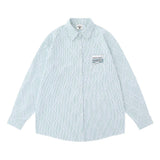 Men Long Sleeved T Shirt Pinstripe Long Sleeve Shirt Men Spring and Autumn Patchwork Shirt Loose Casual