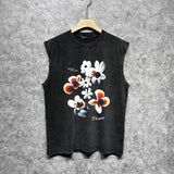 Purple Brand Distressed Tank T Shirts Distressed Sleeveless T-shirt Vest